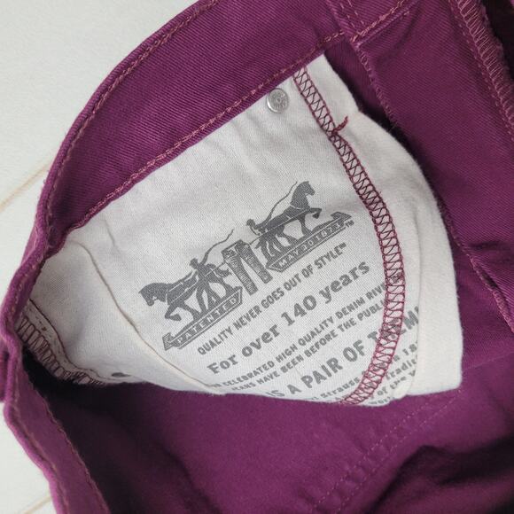 Levis 513 slim straight jeans maroon red purple plum 32x29 - Picture 3 of 8